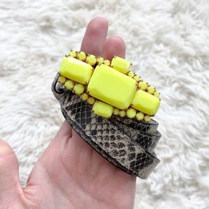 C. Wonder Neon Buckle Snake Effect Leather Belt